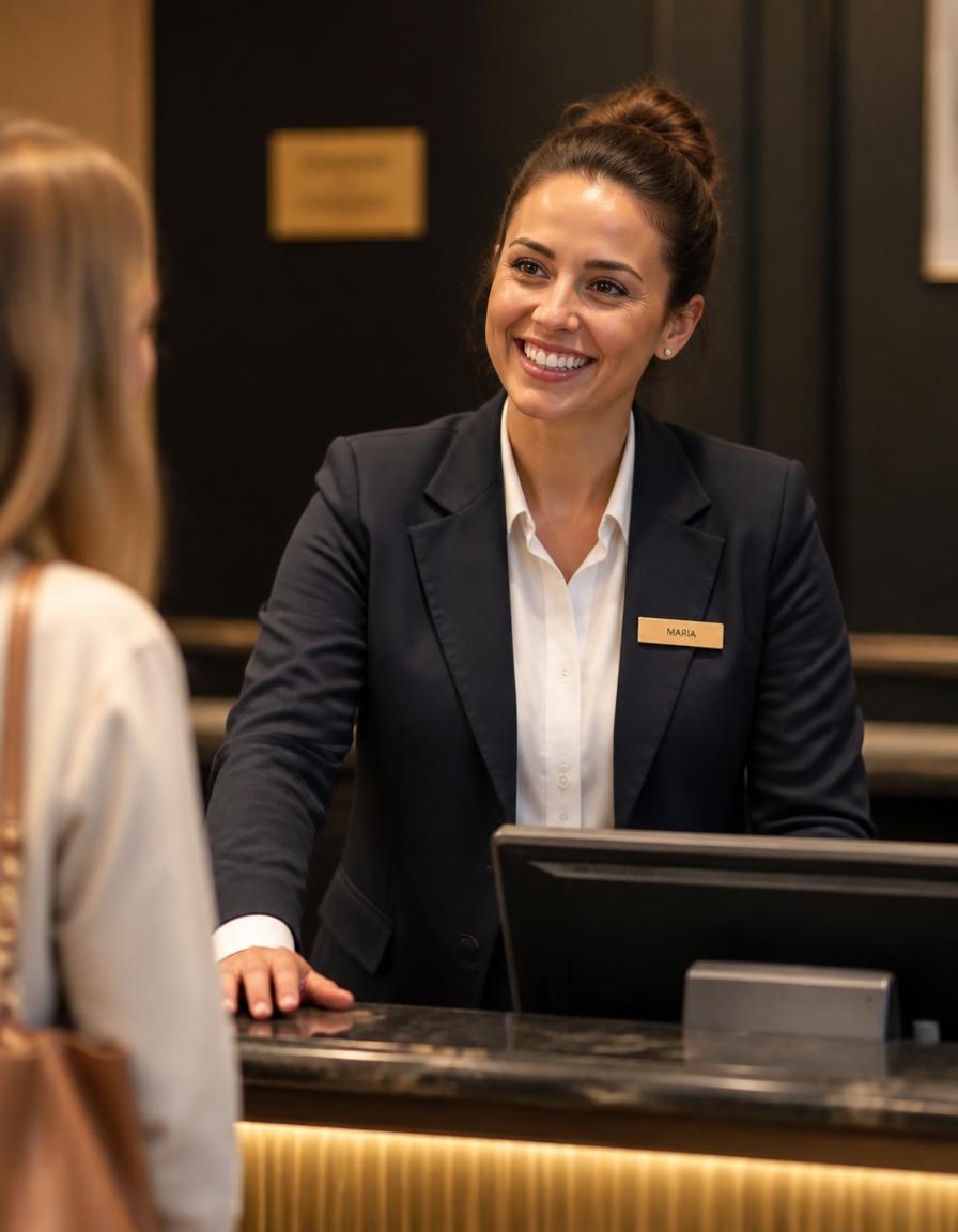 Receptionist at work